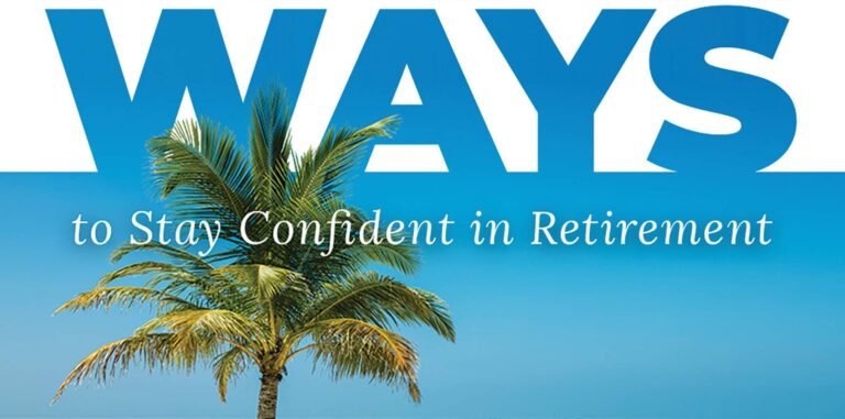 Home 18 Title graphic with a palm tree: 5 Ways to Stay Confident in Retirement